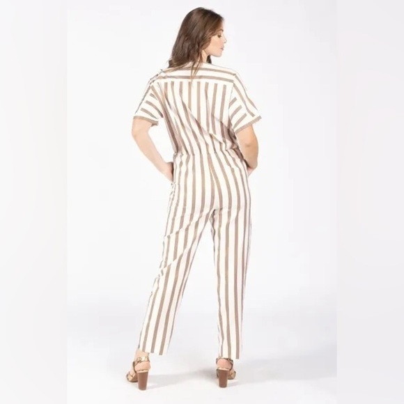 Maje Pieni Striped V-Neck Twill Jumpsuit ( 38 ) 6 - Picture 14 of 15